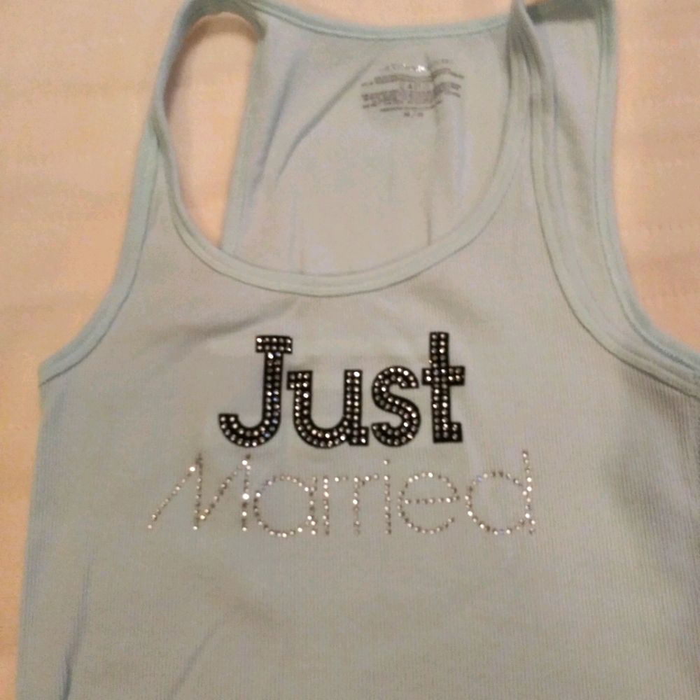 VS Just Married Tank Top in Teal/Mint color